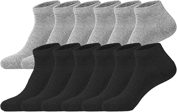 Molten Creek® Low Cut Ankle Socks, No Show Shorts Socks, Breathable, Sports Casual Cotton Socks, Solid Pattern, Lightweight, 12 Pairs