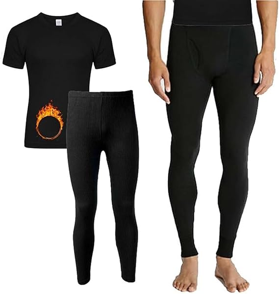 Molten Creek® Men's Thermal Underwear Set, Extra Warm Thermal, Top Bottom Long Johns Set, Vests & Trousers for Winter, Soft & Breathable, Super Stretchy Molten Creek