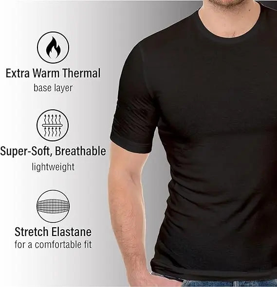 Molten Creek® Men's Thermal Long and Short Sleeve Top, Stay Dry and Comfortable, Snug and Slimming Fit, Pack of 2 Molten Creek