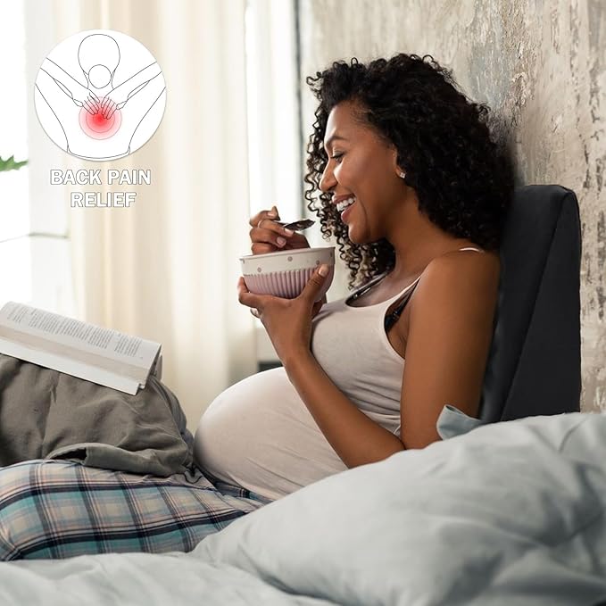 Molten Creek® Pregnancy Wedge Pillow for Maternity, Memory Foam Maternity Pillow Support for Body, Belly, Back, Knees, Side Sleeping, Removable Cover, Lightweight Molten Creek