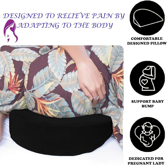 Molten Creek® Pregnancy Wedge Pillow for Maternity, Memory Foam Maternity Pillow Support for Body, Belly, Back, Knees, Side Sleeping, Removable Cover, Lightweight Molten Creek