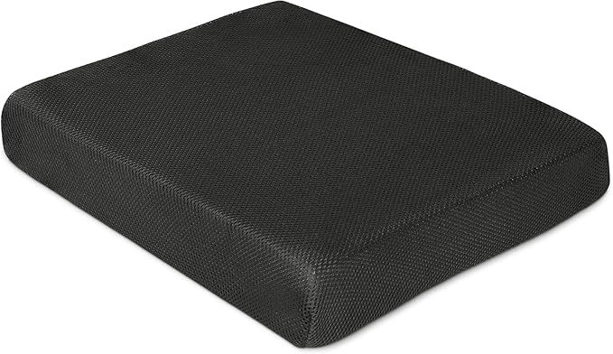 Molten Creek® Memory Foam Seat Cushion, Ergonomic Orthopaedic Chair Pad for Office, Car, Wheelchair & Home, Anti-Pressure Sores, Breathable & Washable Cover, Black Molten Creek