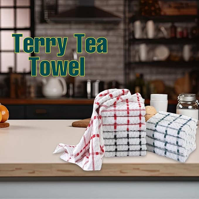 Molten Creek® Assorted Terry Tea 100% Cotton Towel Regular, Effortlessly Soak Up Liquids, Suitable For Hotels, Bars, Restaurants, Pubs, Catering Services