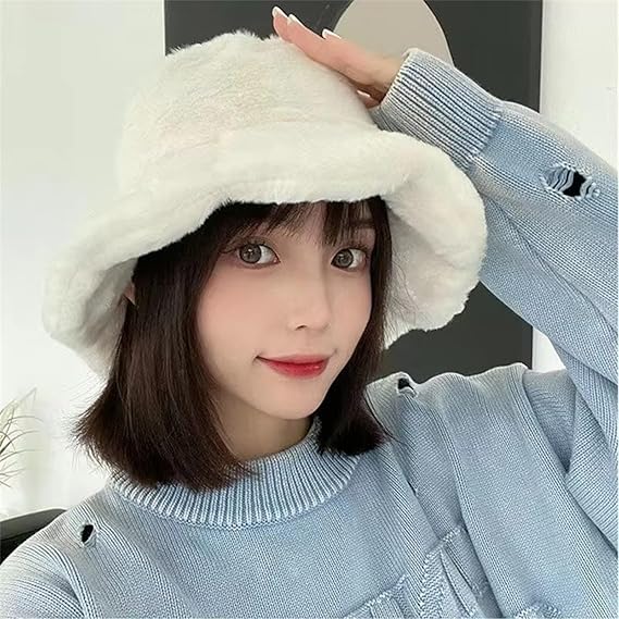 Molten Creek® Fluffy Fur Round Winter Bucket Hat, Cozy Warm and Style, Easy-to-Care-for Polyester, Eye-Catching Patterns, Essential Winter Accessory, One-Size,
