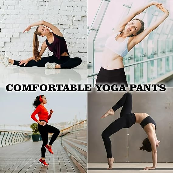 Molten Creek® Women Bamboo Fur Leggings, High Waisted, Stretchable Leggings, Fur Inside for Extra Warmth, Tummy Control Yoga Pants, Fleece Legging, Black Molten Creek