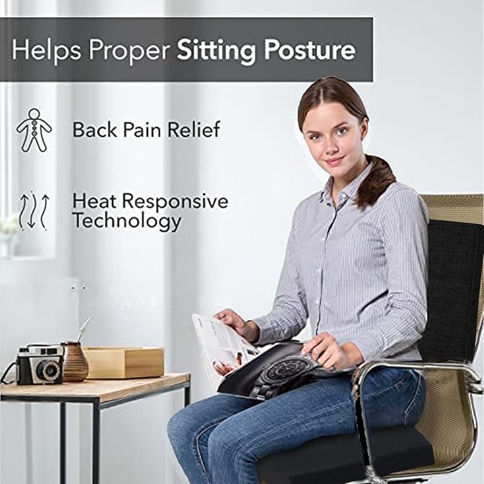 Molten Creek® Armchair Memory Foam Cushion Seat, Solid Removable Cover, Soft & Comfortable Chair Seat Pad, Non-Slip Cushion for Car, Office, Sofa, Garden, Black Molten Creek