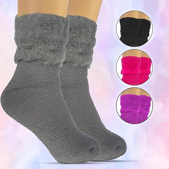 Molten Creek® Unisex Thermal Socks, Extra Thick Fleece Brushed, Warm & Soft, Non-Slip, Arch Support, Breathable & Comfortable, 2.3 Tog, 3 Pack Molten Creek