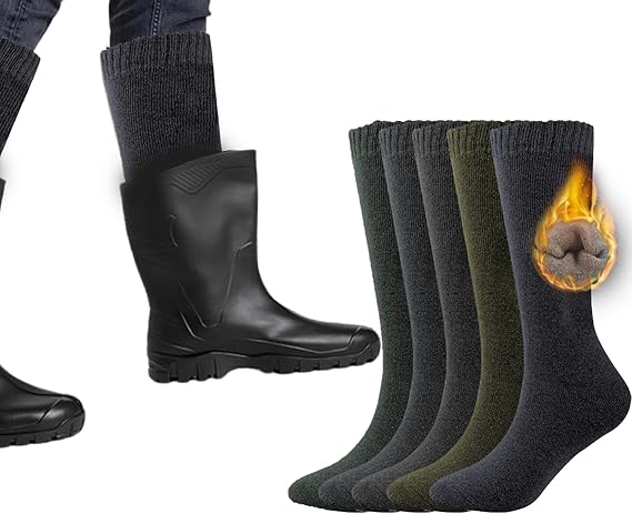 Molten Creek® Men & Women Thermal Welly Socks, Wellington Boot Socks Adult, Breathable & Comfortable, Soft Touch, Winter Long Calf Socks, 3 Pairs