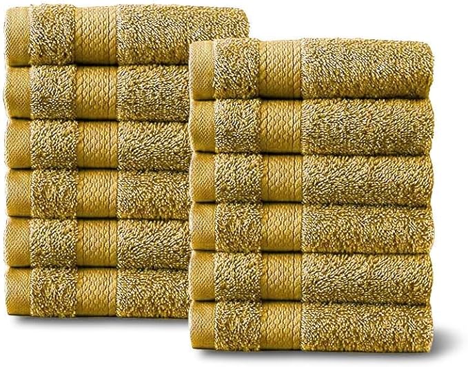 Molten Creek® Face Cloths Towels Set, 100% Egyptian Cotton, Highly Absorbent, Quick Dry, Super Soft & Fluffy, Easy to Care, Lightweight, 30 x 30cm, Pack of 12