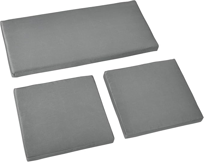 3pcs Outdoor Seat Cushion Pads, Two Single & One Double Seat Cushion, Comfortable Cotton Filling, Quickly Removable, Washable, Ideal for Garden and Outdoor