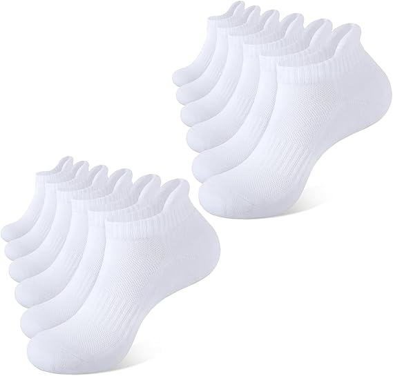 Set of white ankle socks on a white background