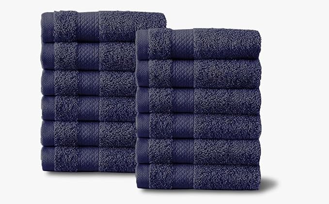 Molten Creek® Face Cloths Towels Set, 100% Egyptian Cotton, Highly Absorbent, Quick Dry, Super Soft & Fluffy, Easy to Care, Lightweight, 30 x 30cm, Pack of 12