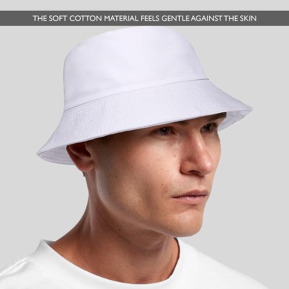 Molten Creek® Plain Cotton Bucket Hats, Lightweight and Comfortable, One Size Fits All, Versatile, Summer Protection and Beach Hats for Men and Women