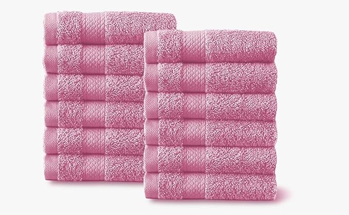 Molten Creek® Face Cloths Towels Set, 100% Egyptian Cotton, Highly Absorbent, Quick Dry, Super Soft & Fluffy, Easy to Care, Lightweight, 30 x 30cm, Pack of 12