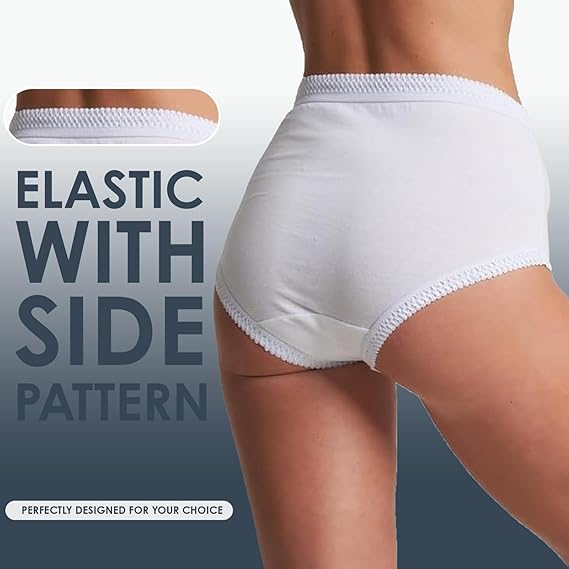 White underwear with elastic waistband on a neutral background