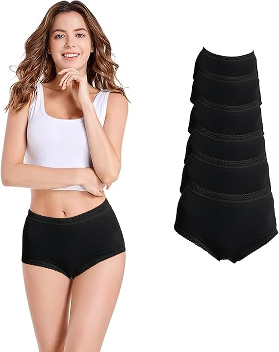 Woman wearing a white tank top and black waist trainer with a close-up of PACK OF 6 waist trainer on a white background.