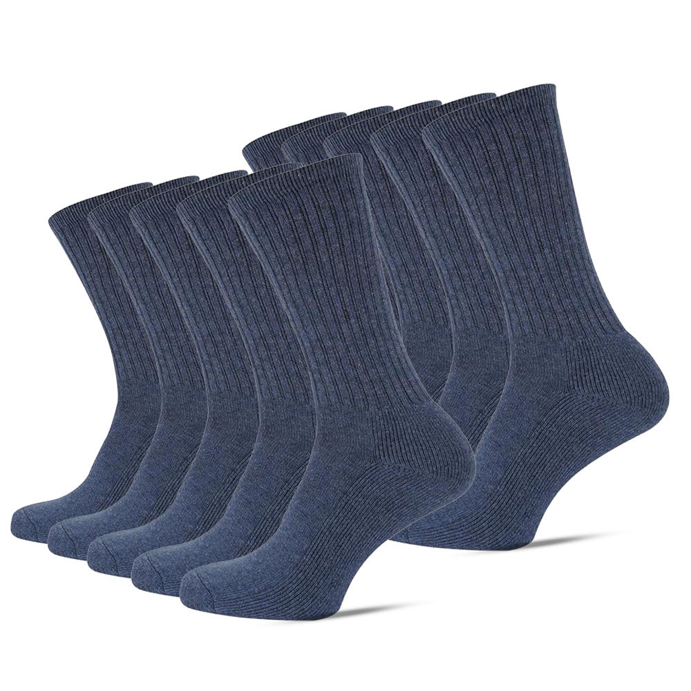 Molten Creek® 10 Pairs Men’s Crew Sports Socks, Classic Rich Cotton, Cushioned Sole, Comfort Top, Training, Walking, Hiking, Athletic Socks, Size 6-11 Molten Creek
