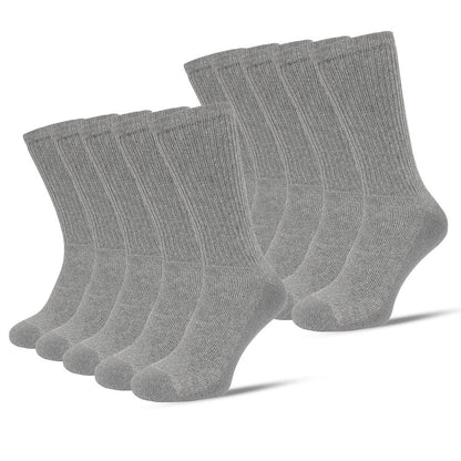 Molten Creek® 10 Pairs Men’s Crew Sports Socks, Classic Rich Cotton, Cushioned Sole, Comfort Top, Training, Walking, Hiking, Athletic Socks, Size 6-11 Molten Creek