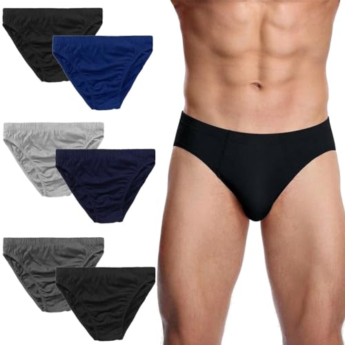 Molten Creek Men's Classic Sports S - XXL Soft Cotton Underwear Ribbed Soft Sports Slips Briefs Pants Trunk Hipster, 6 Pack