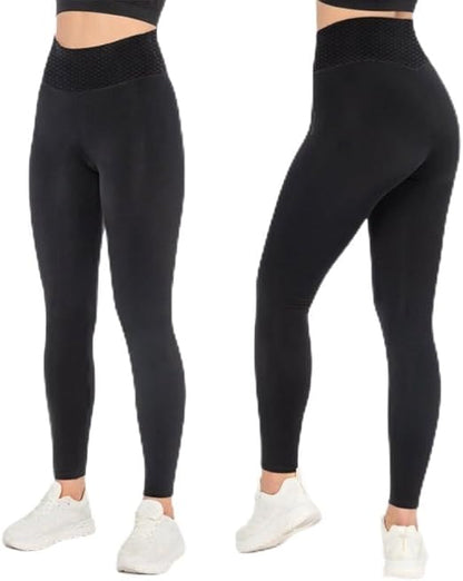 Molten Creek® 2 in 1 Leggings & Tights for Women- Soft Mesh High Waisted Tummy Control Black Leggings Seamless Sports Workout Gym Running Yoga Pants Molten Creek