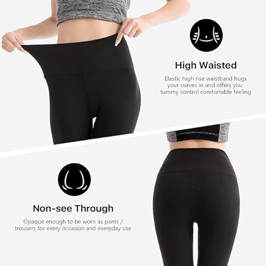 Molten Creek® 2 in 1 Leggings & Tights for Women- Soft Mesh High Waisted Tummy Control Black Leggings Seamless Sports Workout Gym Running Yoga Pants Molten Creek