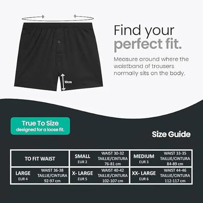 Molten Creek® 6 Pack Mens Plain Boxers Shorts Loose Fit, Durability And Longevity, Underwear Cotton Rich Button Fly Trunks Hipster Pants My Store
