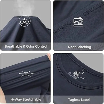 Molten Creek® Men's Thermal Long and Short Sleeve Top, Stay Dry and Comfortable, Snug and Slimming Fit, Pack of 2 Molten Creek