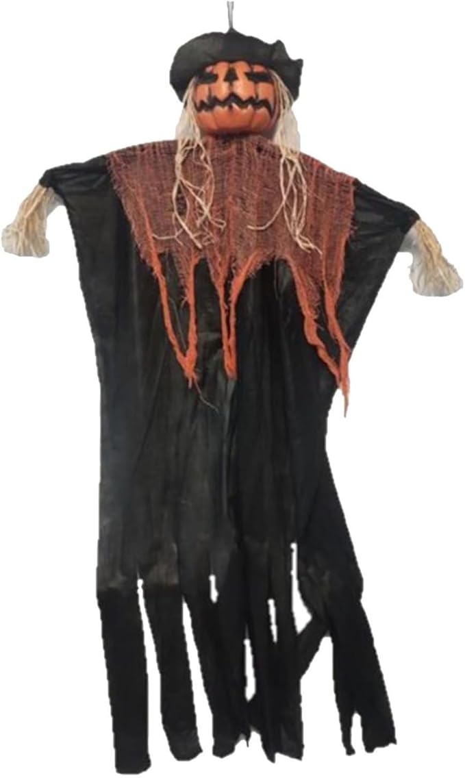 Molten Creek® Hanging Pumpkin Head, Halloween Decorations Accessories, Eye Catching Spooky Theme, Portable And Lightweight, Perfect For Halloween Parties (150CM) Molten Creek