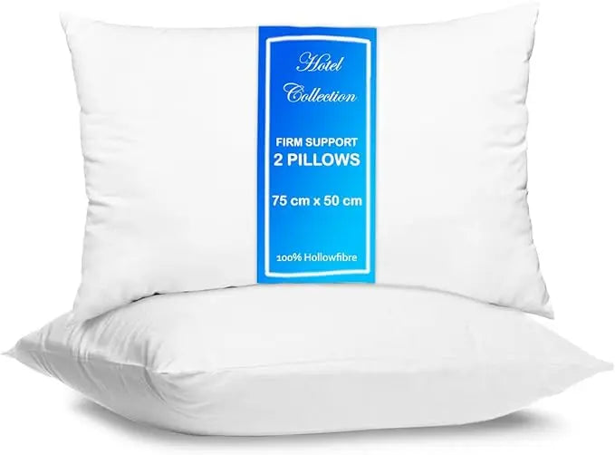 Molten Creek® Hotel Quality Standard Soft Pillows, Bounce Back Support Bed Pillows, 75 x 50 cm, Anti Allergic Hollowfiber Filled, Comfortable and Breathable, Easy Care (2) Molten Creek