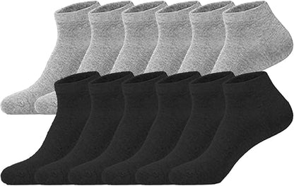 Molten Creek® Low Cut Ankle Socks, No Show Shorts Socks, Breathable, Sports Casual Cotton Socks, Solid Pattern, Lightweight, 12 Pairs