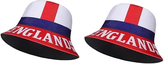 Molten Creek® Men & Women England Bucket Hat, St George Cross Flag Hat, Reversible & Foldable, Summer Bucket Hat, Football Hat, Durable and Lightweight, Sun UV Protection