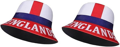 Molten Creek® Men & Women England Bucket Hat, St George Cross Flag Hat, Reversible & Foldable, Summer Bucket Hat, Football Hat, Durable and Lightweight, Sun UV Protection