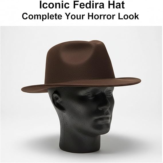 Molten Creek® Mens Halloween Fancy Costume Set, Hat With Glove Claw And Red/Green Jumper, Vibrant Colour, Breathable & Soft Material, Lightweight, Perfect For Halloween, Theme Party Molten Creek