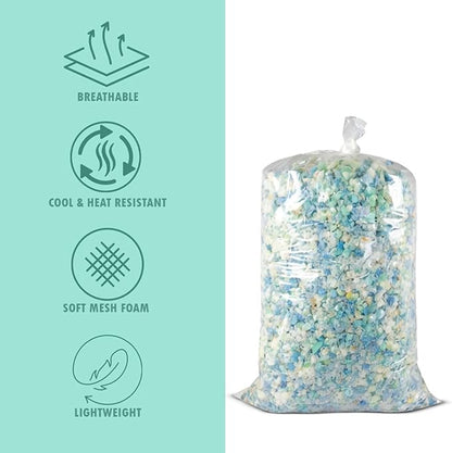 Molten Creek® Shredded Foam Crumbs, Seating Transformation, Fluffy Furniture Accessory, No Stuffiness, Promotes Airflow, Hypoallergenic, Long-Lasting Comfort, Plush Experience Molten Creek