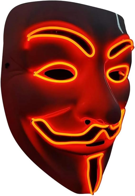 Molten Creek® Halloween LED Mask, Eye Catching Theme, Battery Operated, Light Up Mask, Portable And Lightweight, Perfect For Cosplay, Festivals, & Masquerade Parties Molten Creek