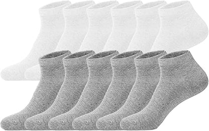 Molten Creek® Low Cut Ankle Socks, No Show Shorts Socks, Breathable, Sports Casual Cotton Socks, Solid Pattern, Lightweight, 12 Pairs