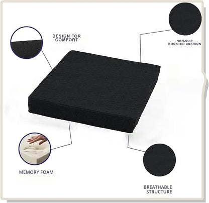 Molten Creek® Armchair Memory Foam Cushion Seat, Solid Removable Cover, Soft & Comfortable Chair Seat Pad, Non-Slip Cushion for Car, Office, Sofa, Garden, Black Molten Creek