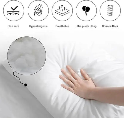 Molten Creek® Hotel Quality Standard Soft Pillows, Bounce Back Support Bed Pillows, 75 x 50 cm, Anti Allergic Hollowfiber Filled, Comfortable and Breathable, Easy Care (2) Molten Creek