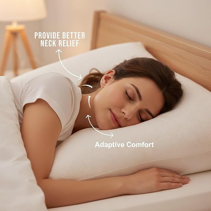 Molten Creek® Shredder Memory Foam Plain Pillow, Quick Rebound, Soft And Breathable Material, Machine Wash, Portable And Durable Design, Envelope Design, Pack Of 2 Molten Creek