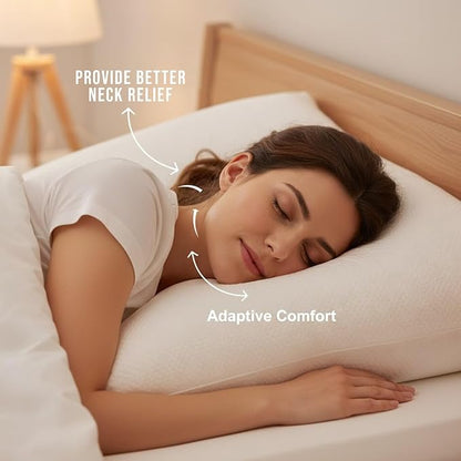 Molten Creek® Shredder Memory Foam Plain Pillow, Quick Rebound, Soft And Breathable Material, Machine Wash, Portable And Durable Design, Envelope Design, Pack Of 2 Molten Creek