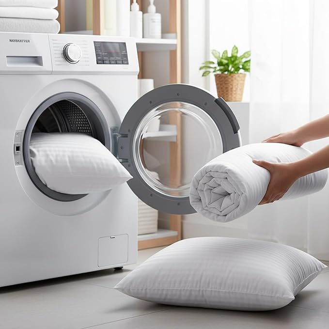 Molten Creek® Shredder Memory Foam Pillow, Stripe Design, Ultra Soft And Warm, Modern And Sleek, Portable And Lightweight, Easy To Store, Machine Wash, Pack Of 2 Molten Creek