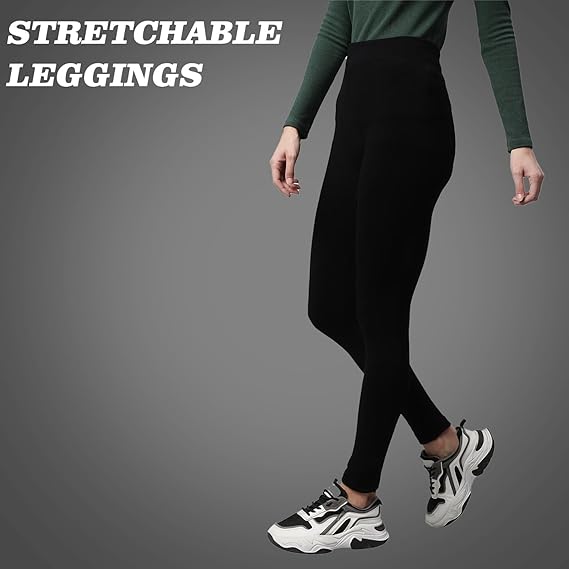 Molten Creek® Women Bamboo Leggings, High Waisted, Seamless Leggings, Comfortable Yoga Pants, Softer Than Cotton Leggings, Lightweight & Breathable, Black Molten Creek