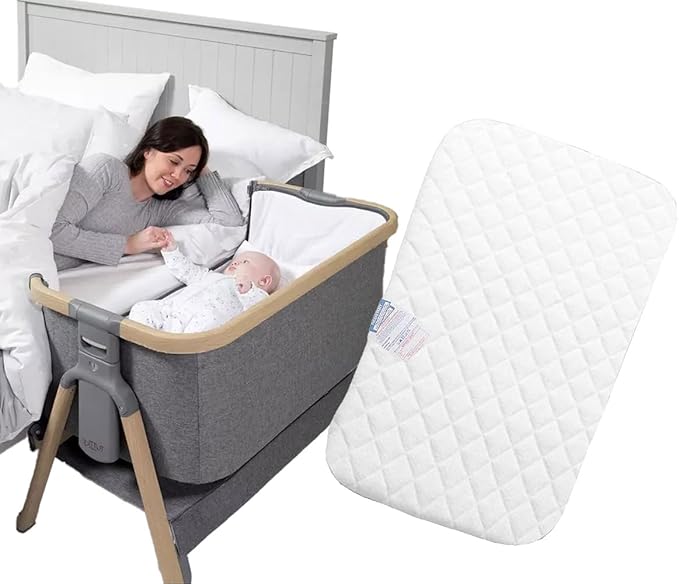 Molten Creek® Next to Me Chicco Deluxe Crib Mattress, Super Soft, Removable Double-Sided Cover, Machine Washable, Travel Cot Toddler Infant Bed Foam Mattress. Molten Creek
