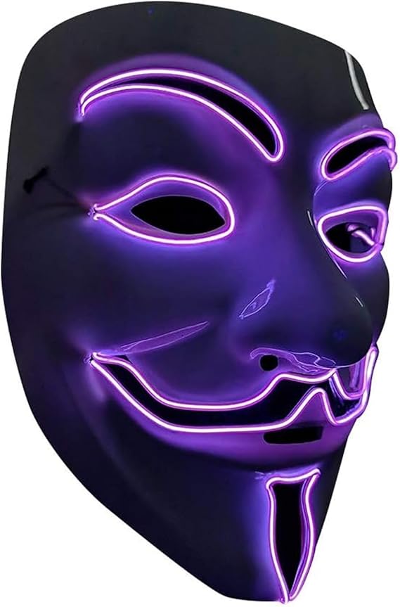 Molten Creek® Halloween LED Mask, Eye Catching Theme, Battery Operated, Light Up Mask, Portable And Lightweight, Perfect For Cosplay, Festivals, & Masquerade Parties Molten Creek