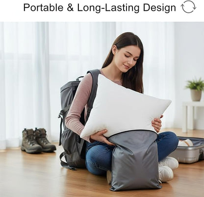 Molten Creek® Shredder Memory Foam Plain Pillow, Quick Rebound, Soft And Breathable Material, Machine Wash, Portable And Durable Design, Envelope Design, Pack Of 2 Molten Creek