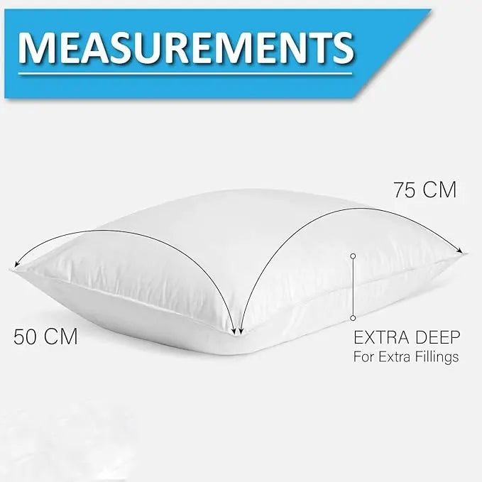 Molten Creek® Hotel Quality Standard Soft Pillows, Bounce Back Support Bed Pillows, 75 x 50 cm, Anti Allergic Hollowfiber Filled, Comfortable and Breathable, Easy Care (2) Molten Creek