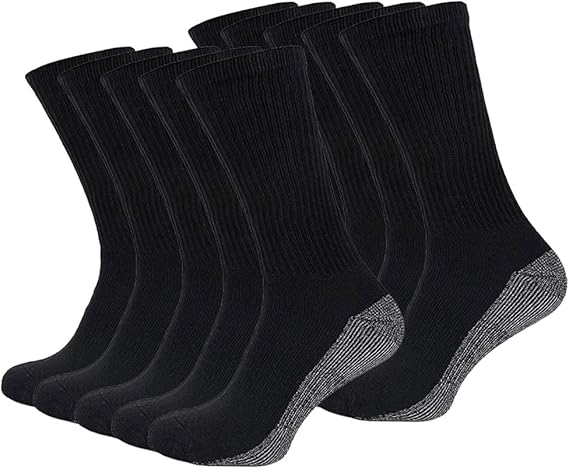 Molten Creek®  10 Pairs Men's BIG FOOT Industrial Crew Boot Work Socks Cushioned Heavy Duty Reinforced Toe & Heel UK 11-14 Molten Creek