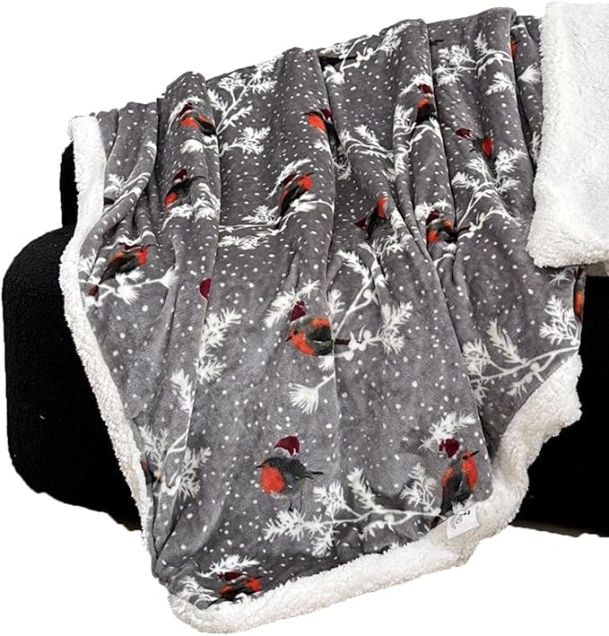 Molten Creek® Christmas Throw Sherpa Blanket, Soft And Comfortable, Fluffy And Warm, Eye Catching Design, Portable & Lightweight, Machine Washable, Ideal For Winter Molten Creek