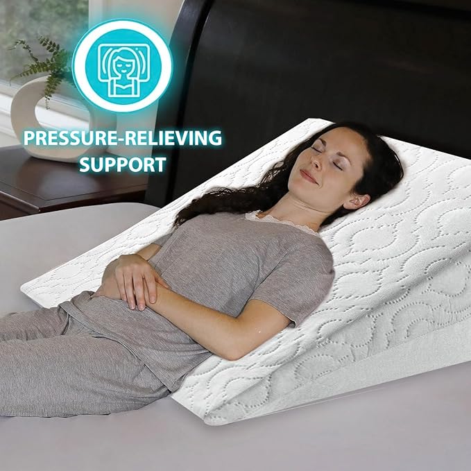 Molten Creek® Bed Wedge Pillow Cushion, Neck, Back, Acid Reflux Flex, Supportive Foam Fill, Removable Washable Cover, Comfortable and Supportive Molten Creek