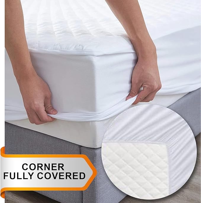 Molten Creek® Mattress Protector, Quilted Mattress Cover, Extra Deep 30 & 40cm Fitted, Breathable & Hypoallergenic, Moisture-Wicking, Washable, White ,Set of 2 Molten Creek
